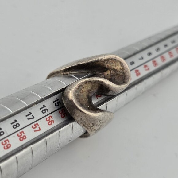 STERLING SILVER Ring MCM MODERN MODERNIST Koppel Abstract SIGNED HEAVY 6.5 VTG - Picture 10 of 13